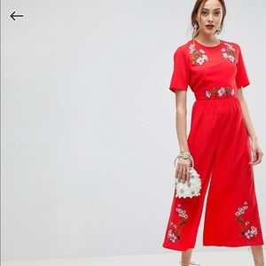 ASOS Jumpsuit w Floral Embellishments - Size 10